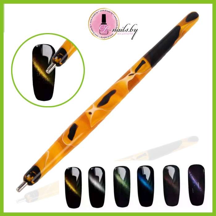 Магнитная ручка с дизайном для гель-лаков "Кошачий глаз"