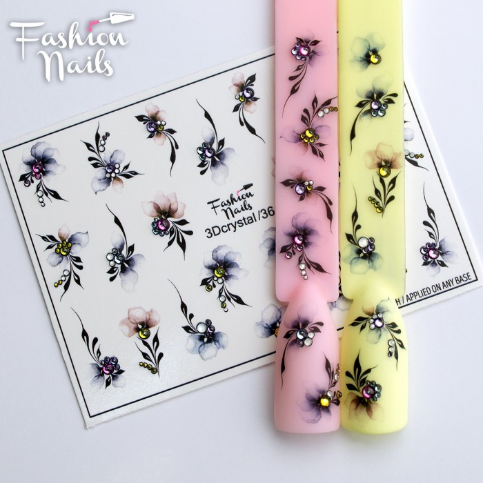 Fashion Nails Слайдер-дизайн 3D CRYSTAL № 36