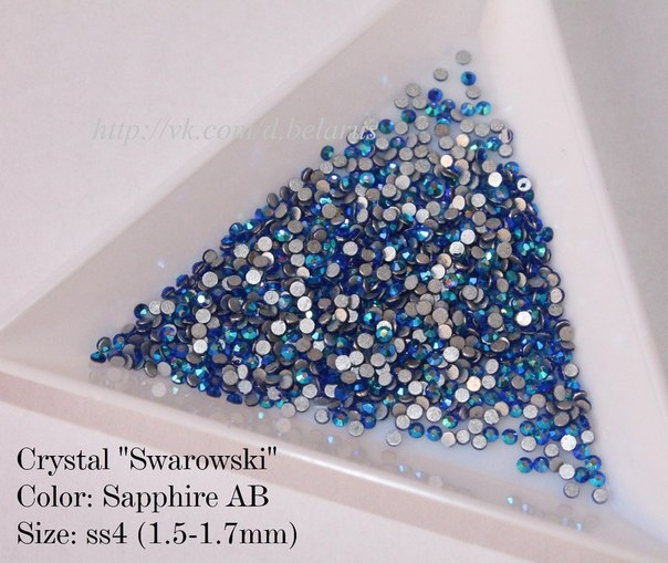 Стразы ss4 Sapphire AB 1.5-1.7mm 100шт   