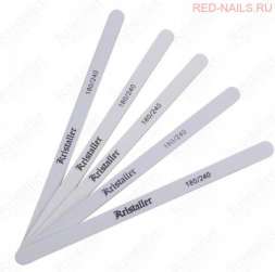 Пилки Kristaller 180/240 узкие белые (5шт/уп) 