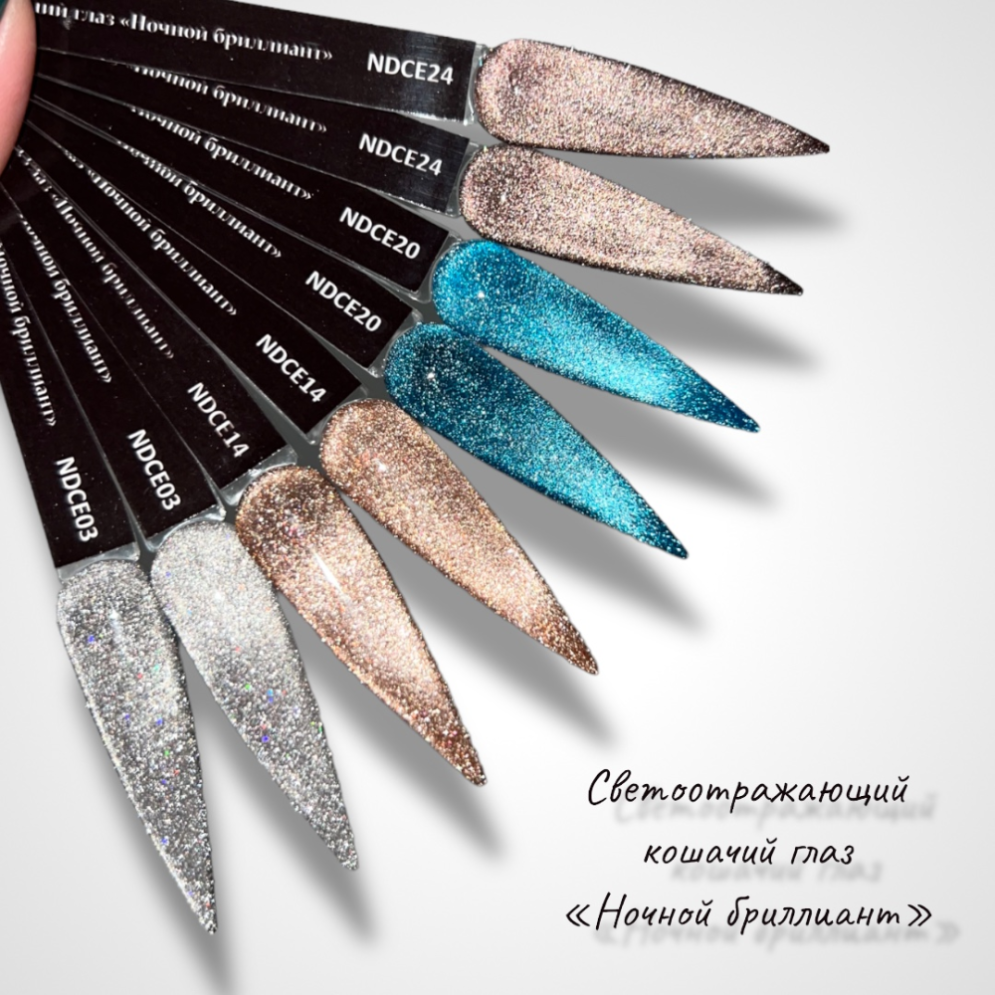 ROYAL Светоотражающий гель-лак Кошачий глаз "Ночной Бриллиант" NDCE14