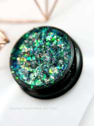 Хлопья галактика зеленый отлив Арт.1705