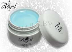 Моделирующий прозрачный гель Royal LED Clear Blue — голубой оттенок для контроля нанесения