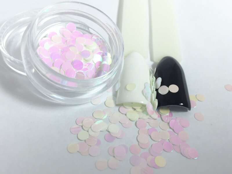 1288 Камифубуки 1 мм перламутровые белые с розовым