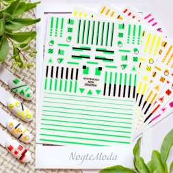 Наклейки Nogtemoda Neon Yellow (желтые) № 001 