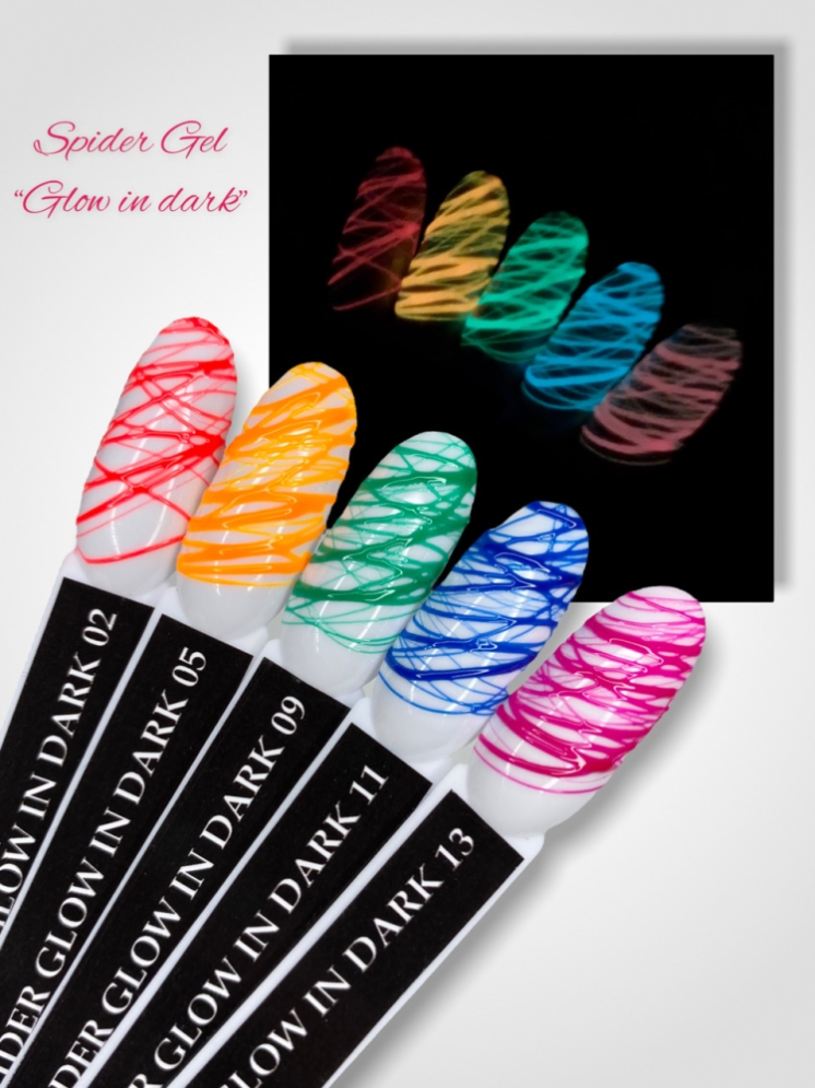 Люминесцентная гель-паутинка SPIDER "Glow in dark" SGD09 5 ml  