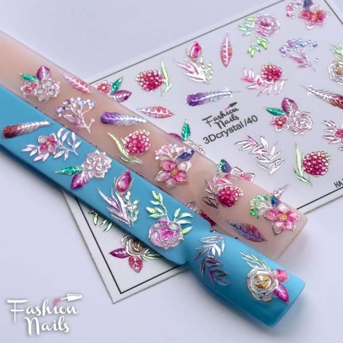 Fashion Nails Слайдер-дизайн 3D CRYSTAL № 40