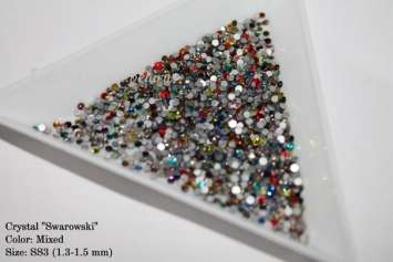 Стразы ss3 MIX colors 1.3-1.5mm 100шт  