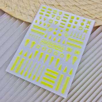 Наклейки Nogtemoda Neon Yellow (желтые) № 006