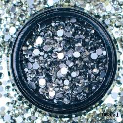 Стразы черный брилиант микс размеров 960 шт.