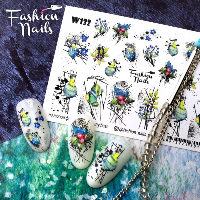 Fashion Nails Слайдер-дизайн WHITE № 132