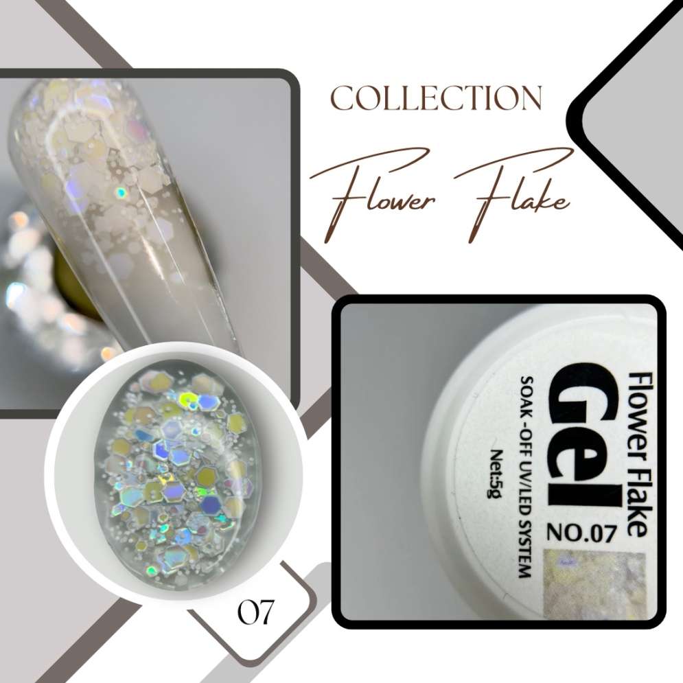 Глиттер-гель "FLOWER FLAKE" 07 5gr  