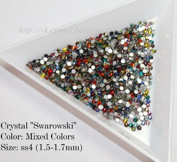Стразы ss4 MIX colors 1.5-1.7mm 100шт   