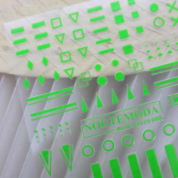 Наклейки Nogtemoda Neon Green (зеленые) № 008