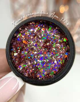 Хлопья голография розовый Арт.3204