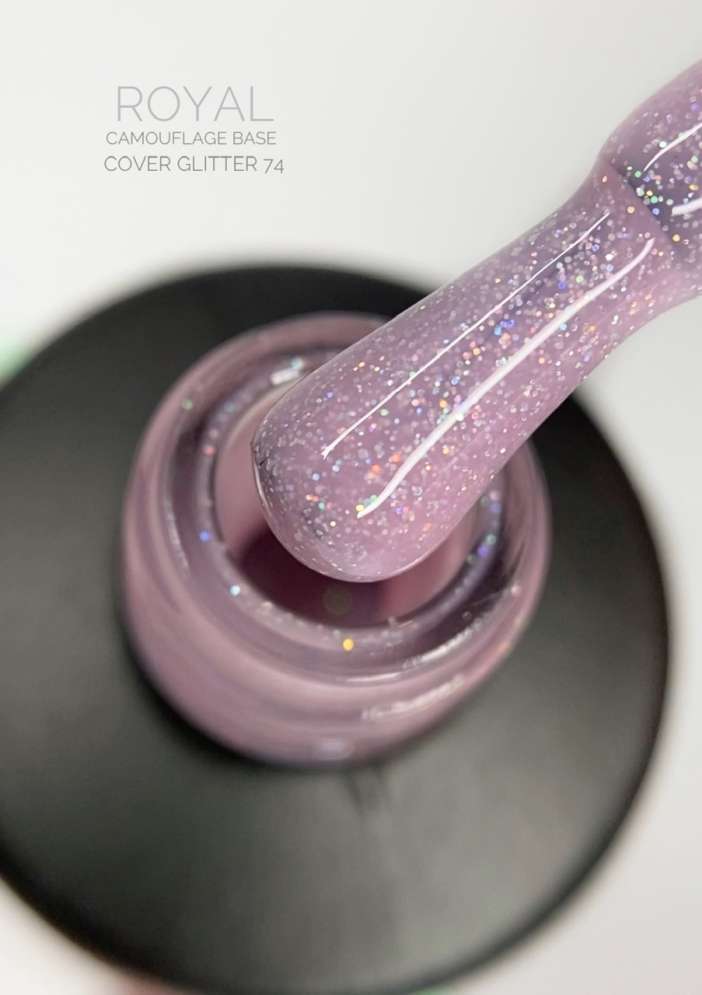 Камуфлирующая база ROYAL "COVER GLITTER" COVG74