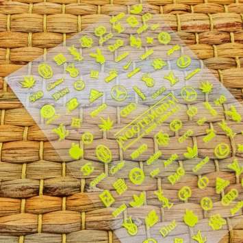 Наклейки Nogtemoda Neon Yellow (желтые) № 011