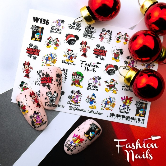Fashion Nails Слайдер-дизайн WHITE № 136