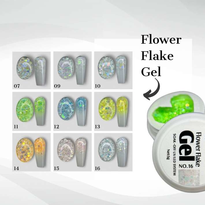 Глиттер-гель "FLOWER FLAKE" 12 5gr   