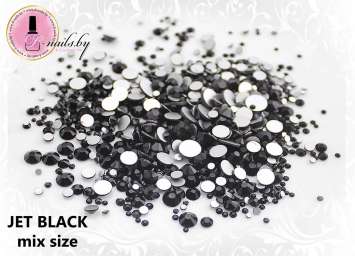 Стразы JET BLACK MIX SIZE 100 шт