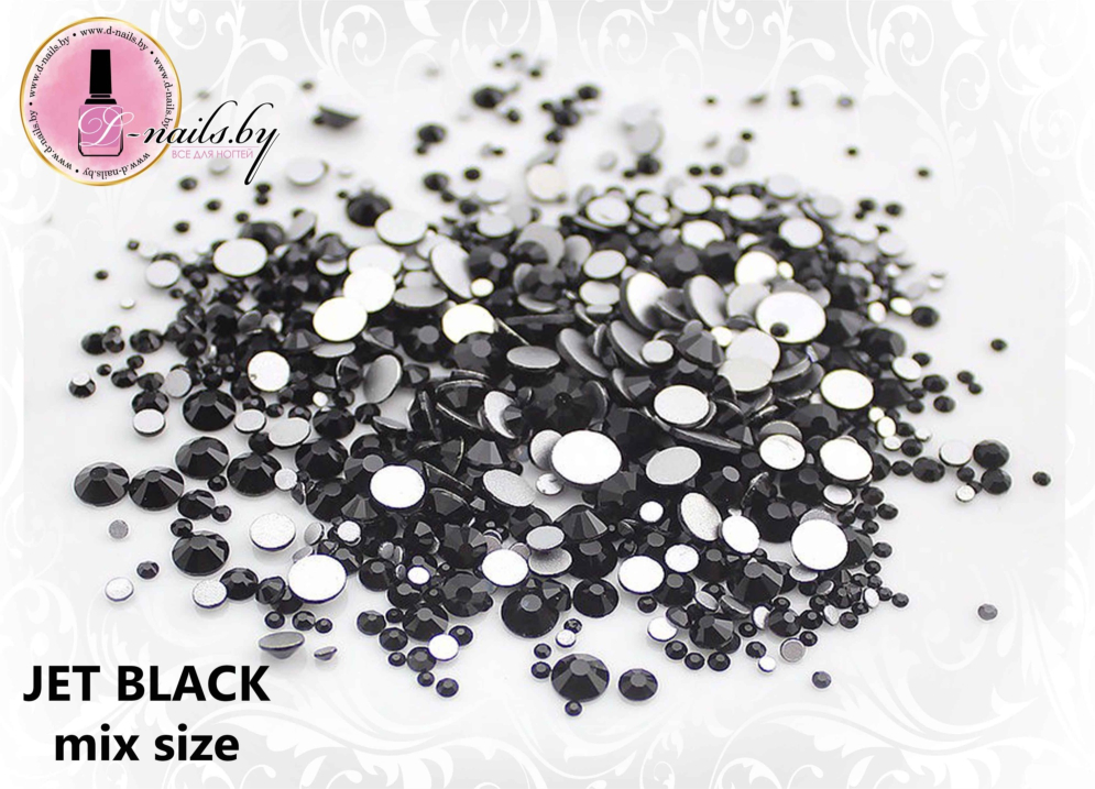 Стразы JET BLACK MIX SIZE 100 шт