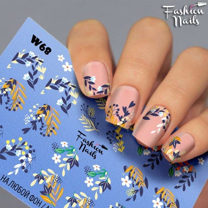 Fashion Nails Слайдер-дизайн WHITE № 68