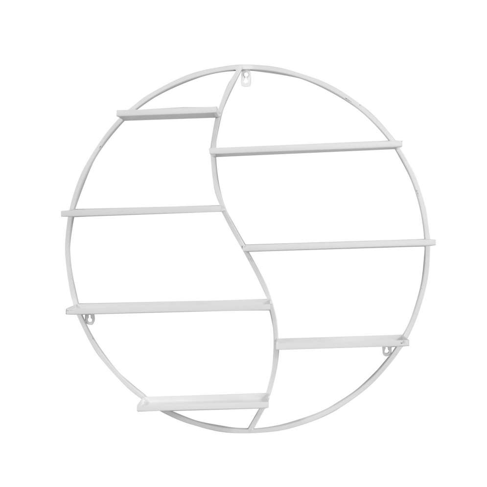 Настенная круглая полка для лаков (белый) — стильное хранение для маникюрного кабинета