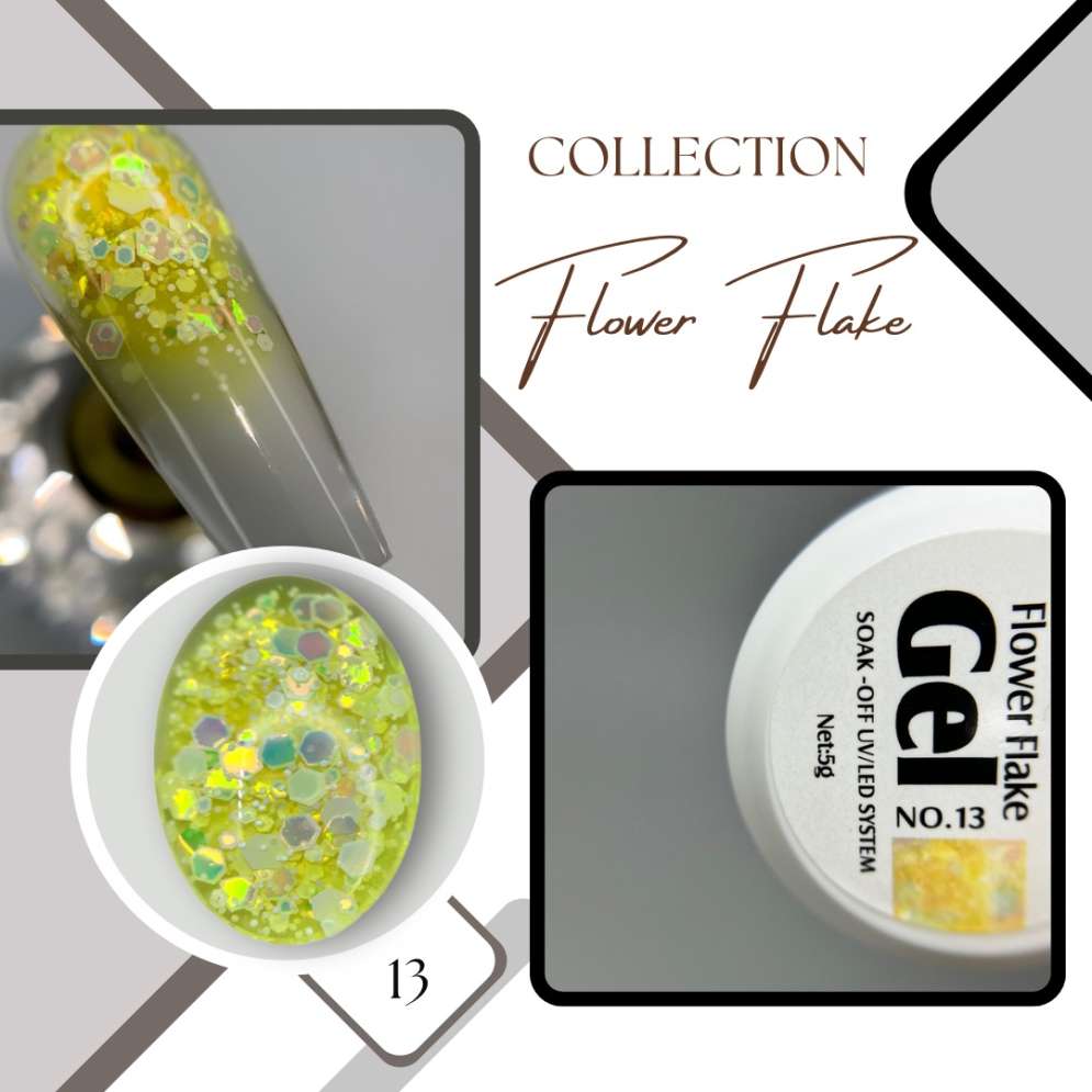 Глиттер-гель "FLOWER FLAKE" 13 5gr   