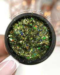 Хлопья голография хаки Арт.3209