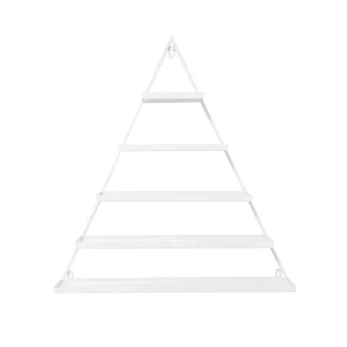 Настенная треугольная полка для лаков (белый) — стильное хранение для маникюрного кабинета