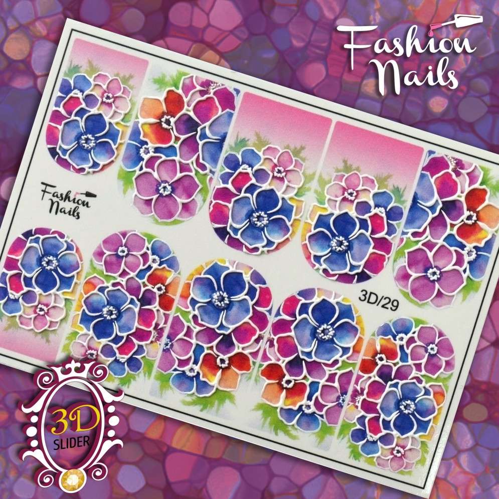Fashion Nails Слайдер-дизайн 3D № 29