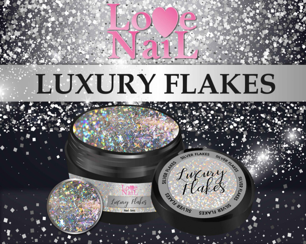 .Luxury Flakes LOVE NAIL ГЕЛЬ ЛАК класса Premium 5 ml