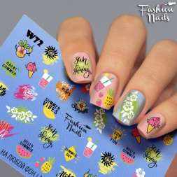 Fashion Nails Слайдер-дизайн WHITE № 72