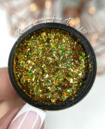 Хлопья голография яркое золото Арт.3210