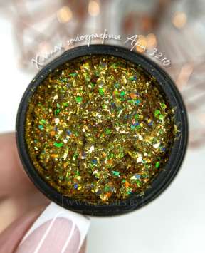 Хлопья голография яркое золото Арт.3210