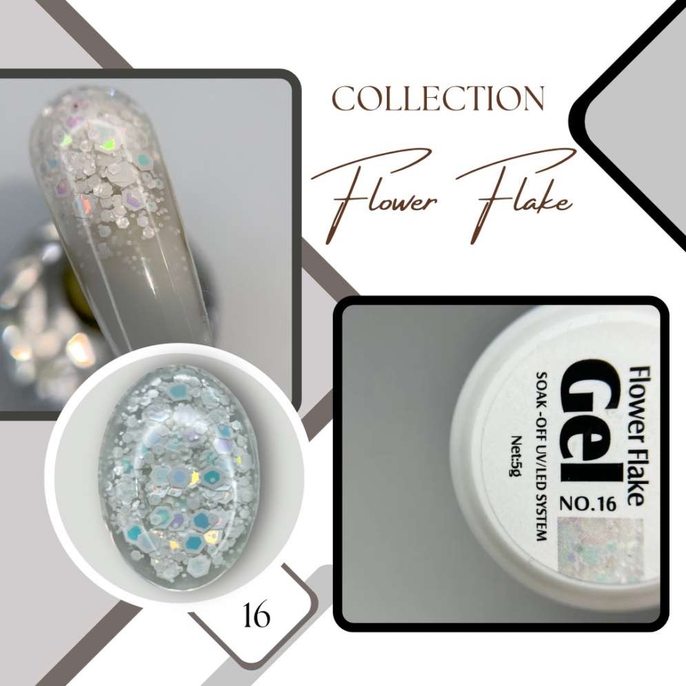 Глиттер-гель "FLOWER FLAKE" 16 5gr   