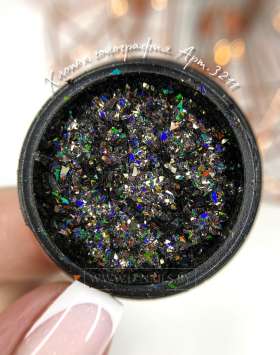 Хлопья голография мокрый асфальт Арт.3211