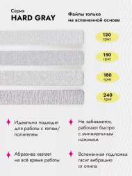 Algebra Beauty Сменные файлы HARD GRAY для пилки на вспененной основе L Plus, 150 грит (50 шт) 
