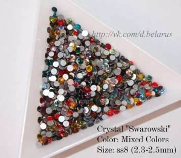 Стразы ss8 MIX colors 2.3-2.5mm 100шт   