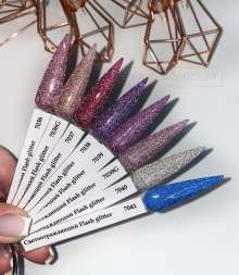 Светоотражающий Flash glitter розовый персик голографик Арт.7036G