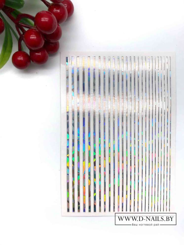 Гибкая лента "серебро голография"