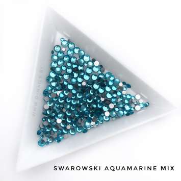 Стразы Swarovski AQUAMARINE MIX 1440 шт (микс размеры)      