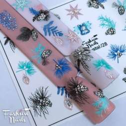 Fashion Nails Слайдер-дизайн 3D CRYSTAL № 28