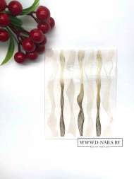 Гибкая лента "волна белая и золото" 