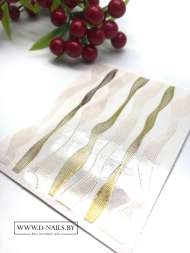 Гибкая лента "волна белая и золото" 