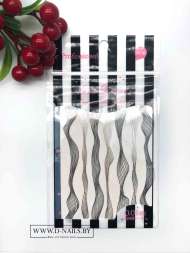 Гибкая лента "волна черная и серебро"  