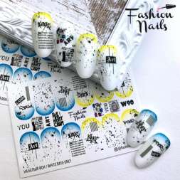 Fashion Nails Слайдер-дизайн WHITE № 90
