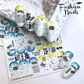 Fashion Nails Слайдер-дизайн WHITE № 90
