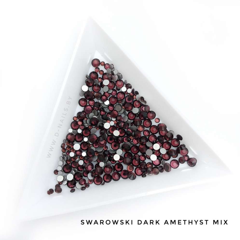 Стразы Swarovski DARK AMETHYST MIX 144 шт (микс размеры) 
