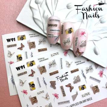 Fashion Nails Слайдер-дизайн WHITE № 91